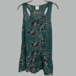 Cabi Women’s Emerald Green Falling Flowers Whimsigoth Dark Academia Top Blouse M